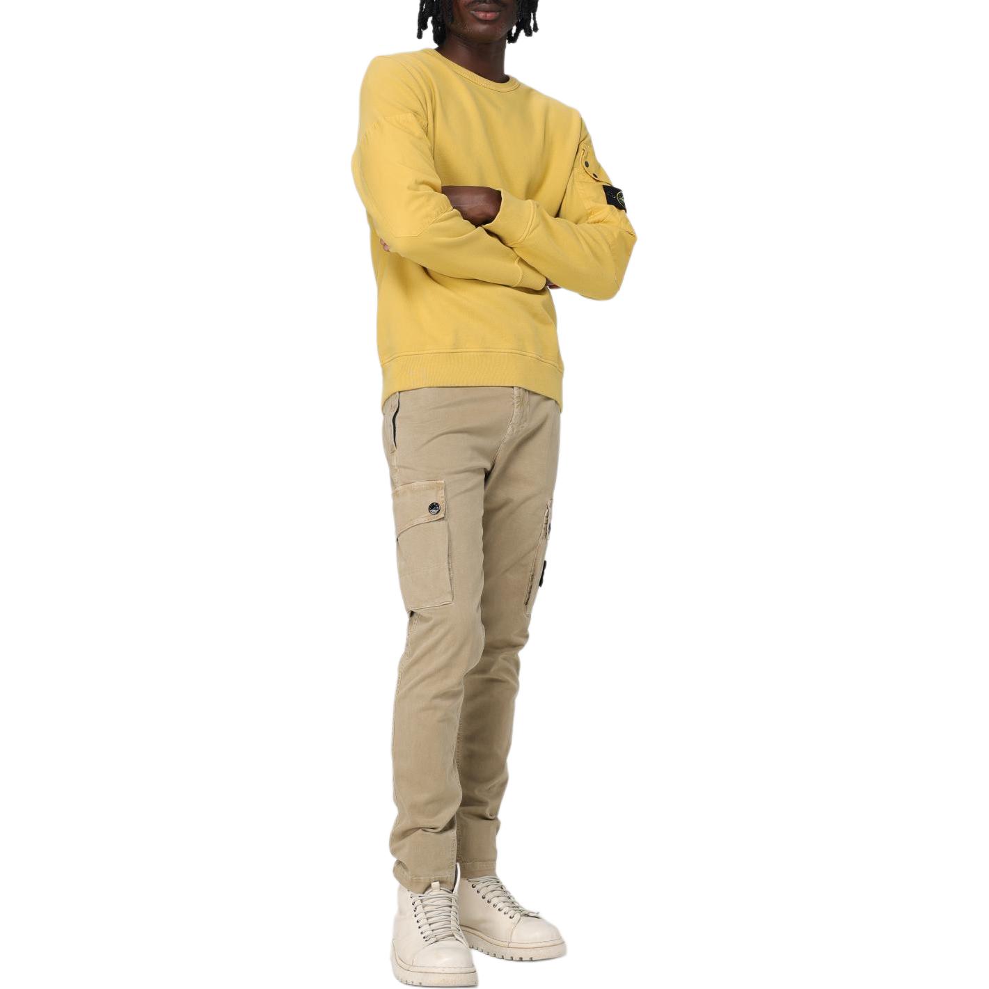 STONE ISLAND Classic Logo Crewneck Sweatshirt Yellow Unisex Fall/Winter 811563920-V0033 圖 5