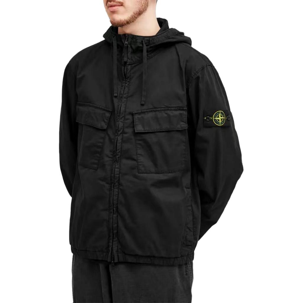 Lookbook ストーンアイランド クラシックロゴパッチ コットンジップフーディ 春秋用ジャケット 801542610-V0029