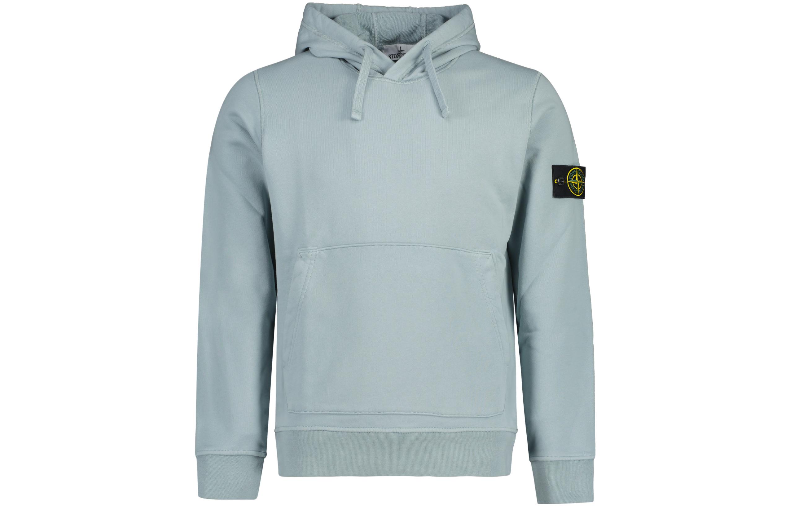Stone Island Classic Logo Patch Hoodie Light Blue 791564151-V0041