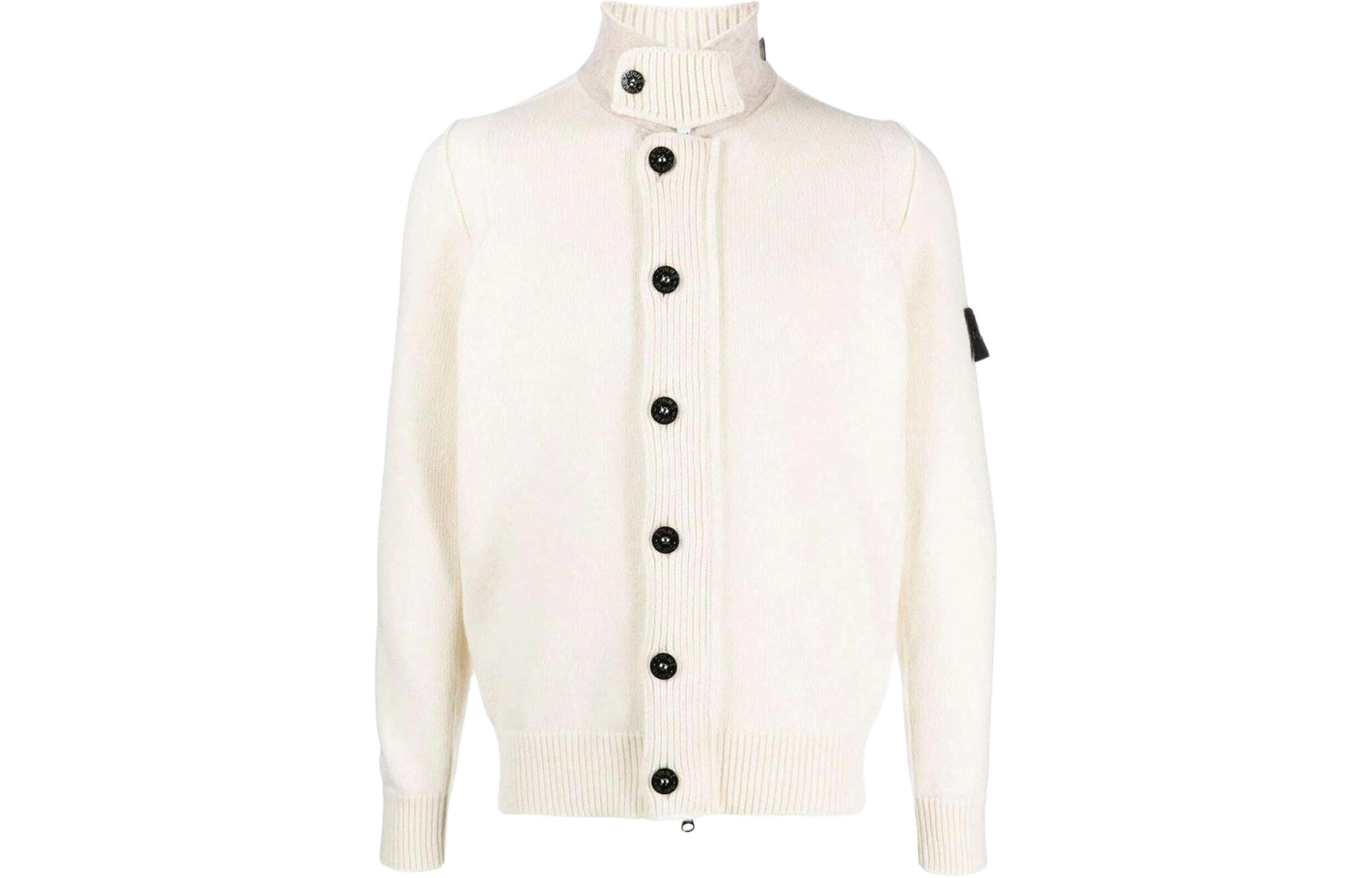 STONE ISLAND Classic Logo Patch Knit Sweater Cardigan Unisex 7915547A3-V0099