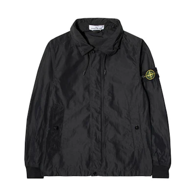 Stone Island Classic Micro Logo Nylon Zip-Up Jacket Black 741541022-V0029