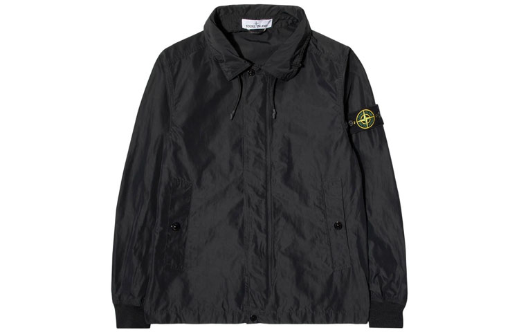 Stone Island Classic Micro Logo Nylon Zip-Up Jacket  Black 741541022-V0029 圖 2