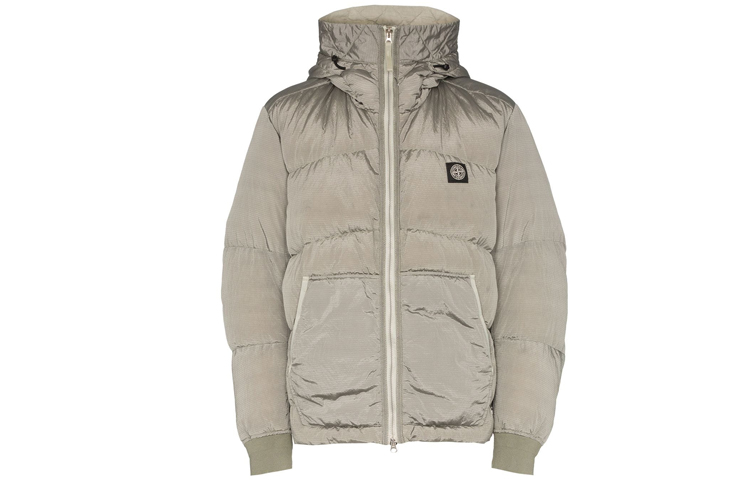 Stone Island Classic Nylon Logo Down Jacket Metallic Unisex Couples Style. 711540532-V0064 圖 2