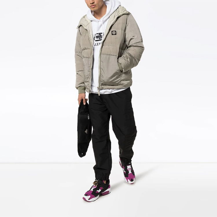 Stone Island Classic Nylon Logo Down Jacket Metallic Unisex Couples Style. 711540532-V0064 圖 3