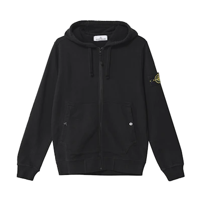 Stone Island Classic Solid Color Hoodie Jacket Unisex Black 791561620-V0029
