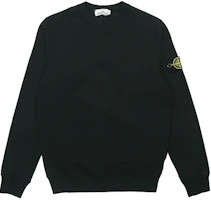 STONE ISLAND Classic Solid Fleece Cotton Crewneck Sweatshirt Black Unisex. 731563020-V0029 STONE ISLAND Classic Solid Fleece Cotton Crewneck Sweatshirt Black Unisex. 731563020-V0029