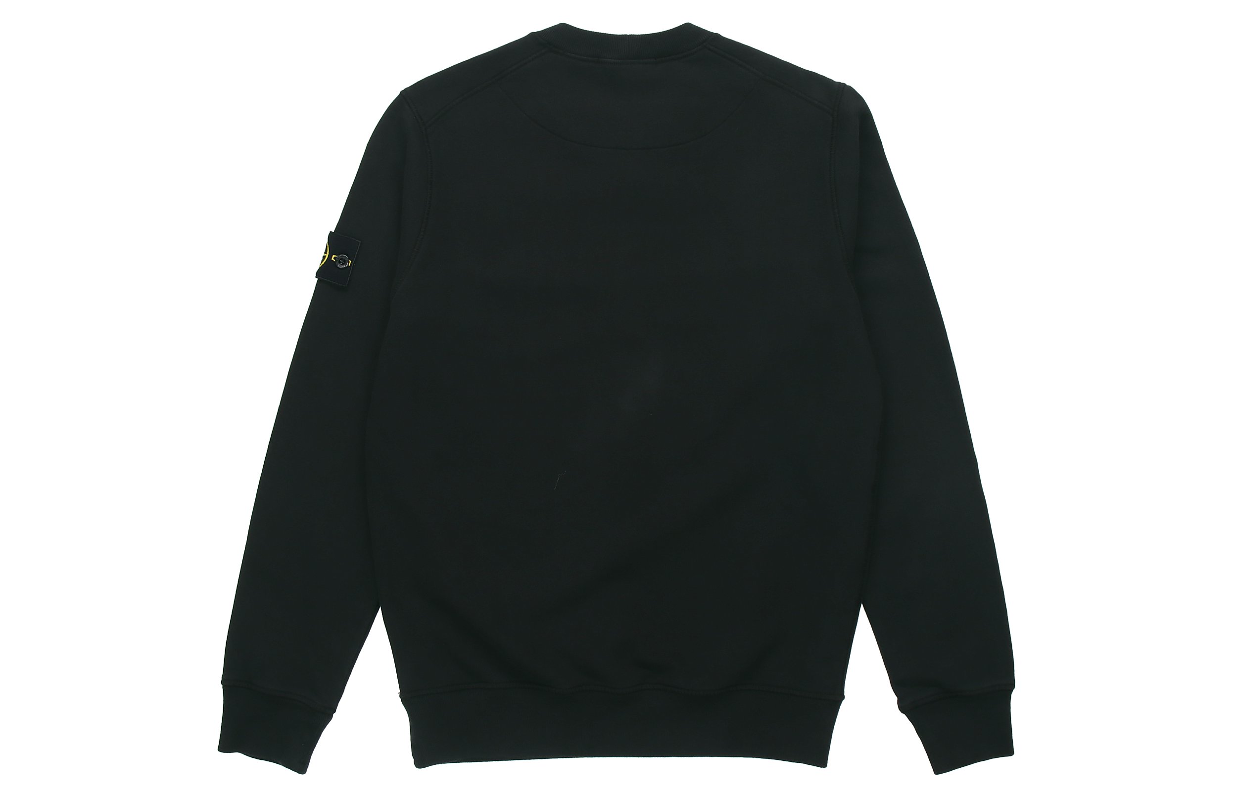 STONE ISLAND Classic Solid Fleece Cotton Crewneck Sweatshirt Black Unisex. 731563020-V0029 圖 3