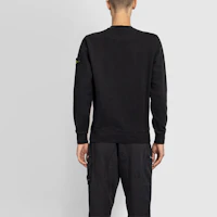 Purchase STONE ISLAND Classic Solid Fleece Cotton Crewneck Sweatshirt Black Unisex. 731563020-V0029