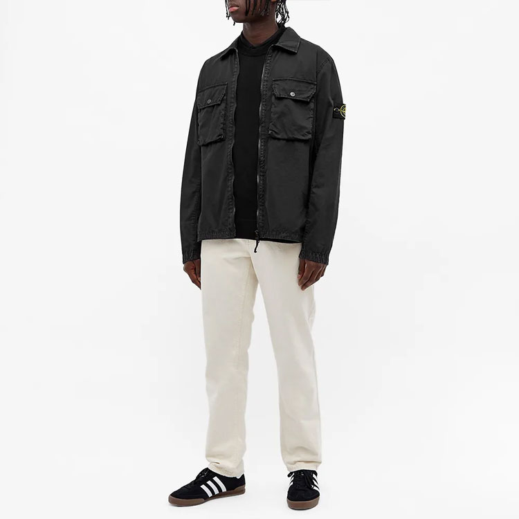 STONE ISLAND Classic Zip Shirt Jacket Black  Fall Collection 7515113WN-V0129 圖 3