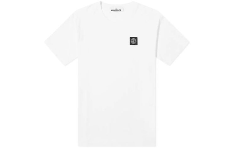 STONE ISLAND Cleanfit Unisex Crewneck Short Sleeve T-Shirt White 741524113-V0001