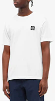 Shop STONE ISLAND 簡約版型男女短袖圓領T恤 白色 741524113-V0001