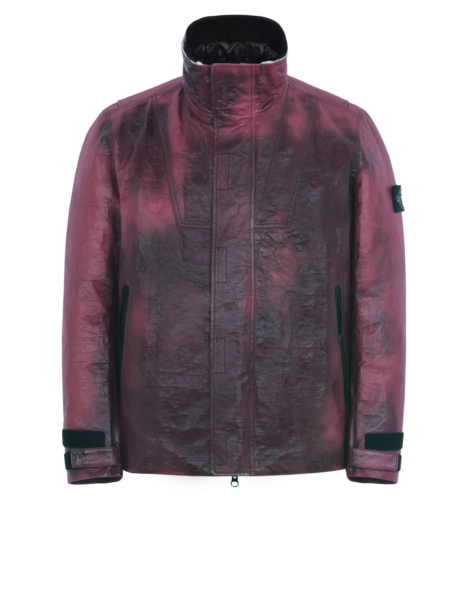 Stone Island Color-Changing Leather Jacket Purple - Long Sleeve Outerwear 691500199-V0014