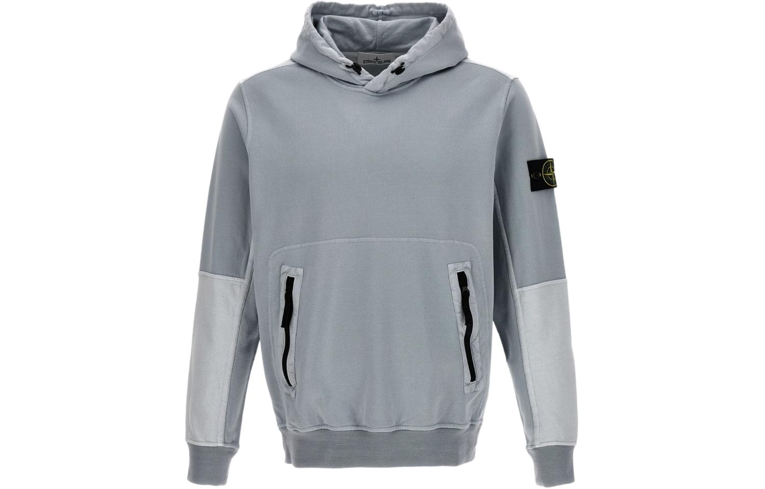 Stone Island Color Block Pullover Hoodie Men’s Grey 801565777-V0041