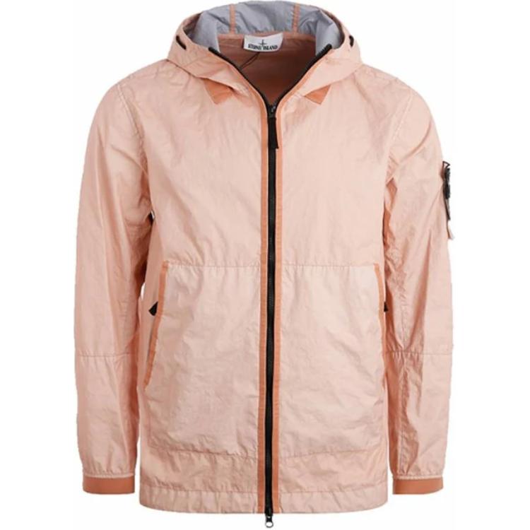Stone Island Colorblock Hooded Zip Jacket Pink 741540523-V0082