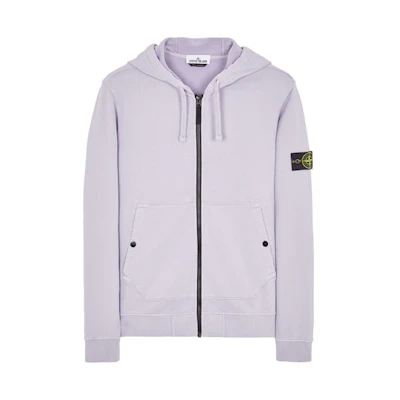 Stone Island Colorblock Left Sleeve Drawstring Hoodie Lavender 791561620-V0047