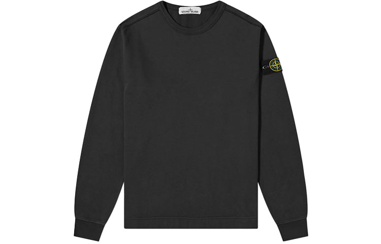 Stone Island Compass Badge Black Crewneck Sweatshirt  Long Sleeve 731564450-V0029
