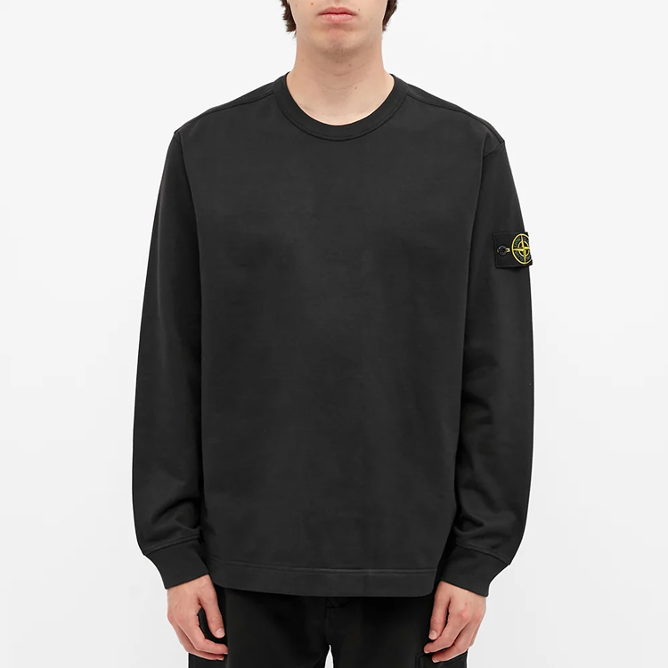 Purchase Stone Island 羅盤徽章黑色長袖圓領運動衫 731564450-V0029