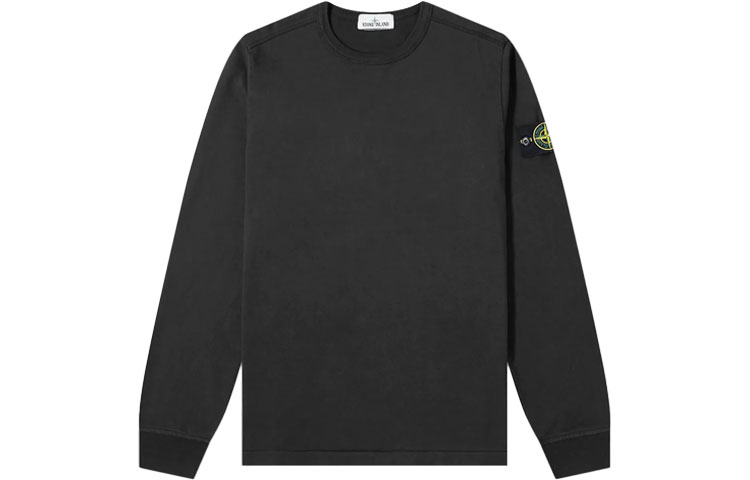 Stone Island Compass Badge Crewneck Pullover Sweatshirt Black 751564450-V0029