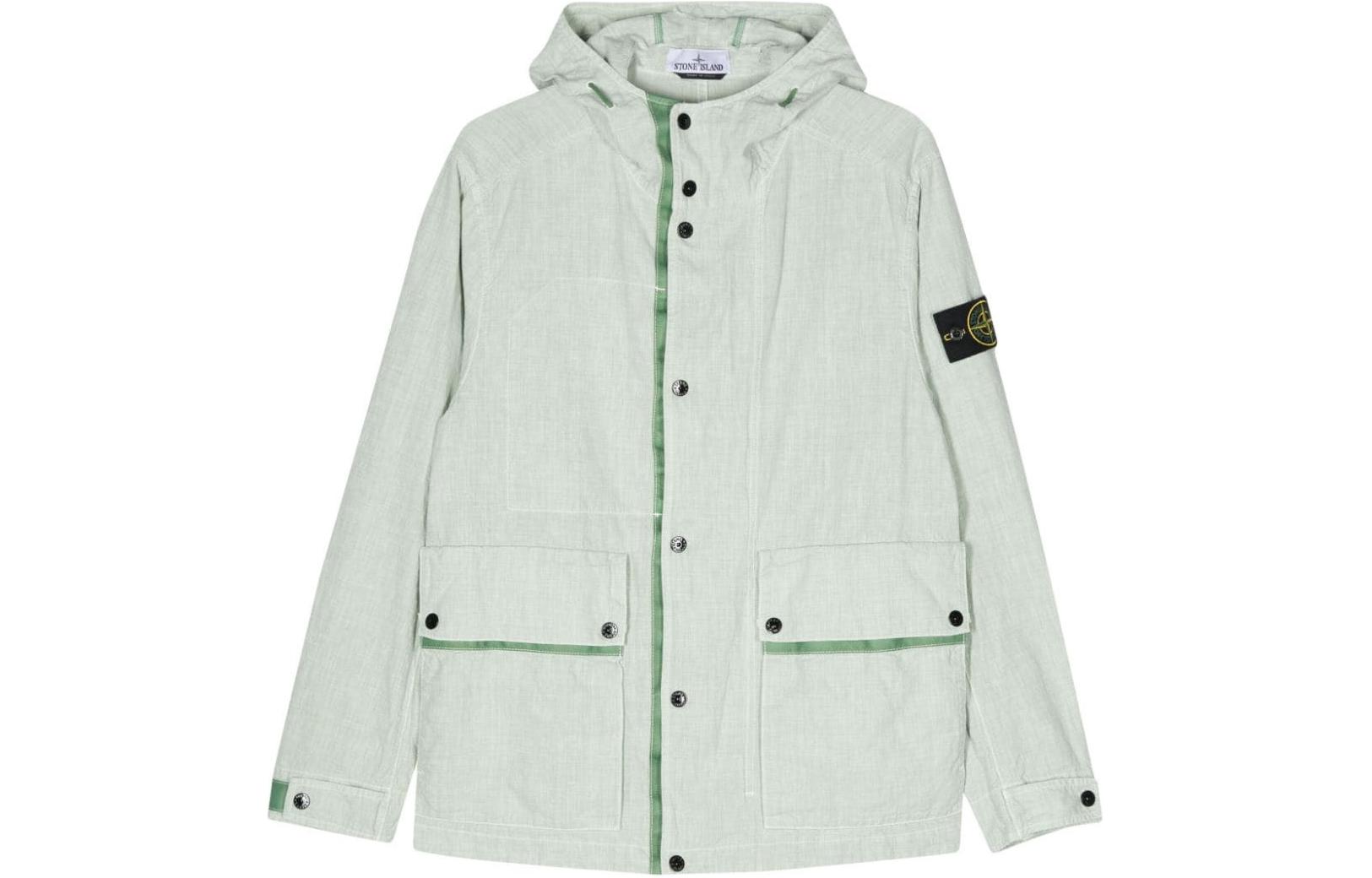 Stone Island Compass Badge Green Hoodie Jacket Men 801542230-V0052