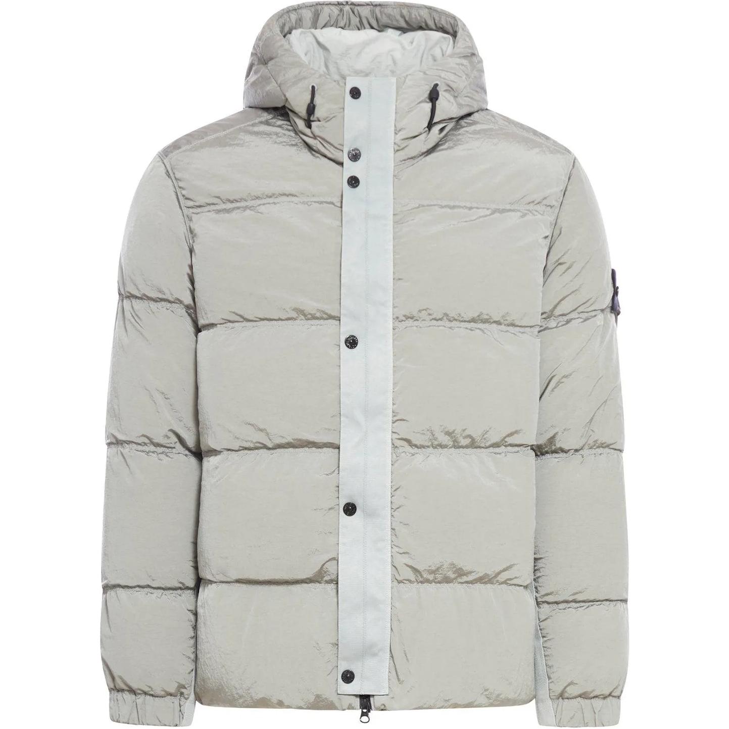 STONE ISLAND Compass Badge Hooded Puffer Jacket Unisex Grey 811541419-V0160