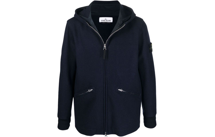 Stone Island Compass Badge Hoodie Jacket Blue 751543909-V0028