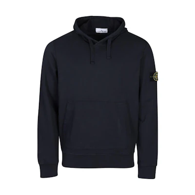 Stone Island Compass Badge Patch Hoodie Blue for Men 801564151-V0020