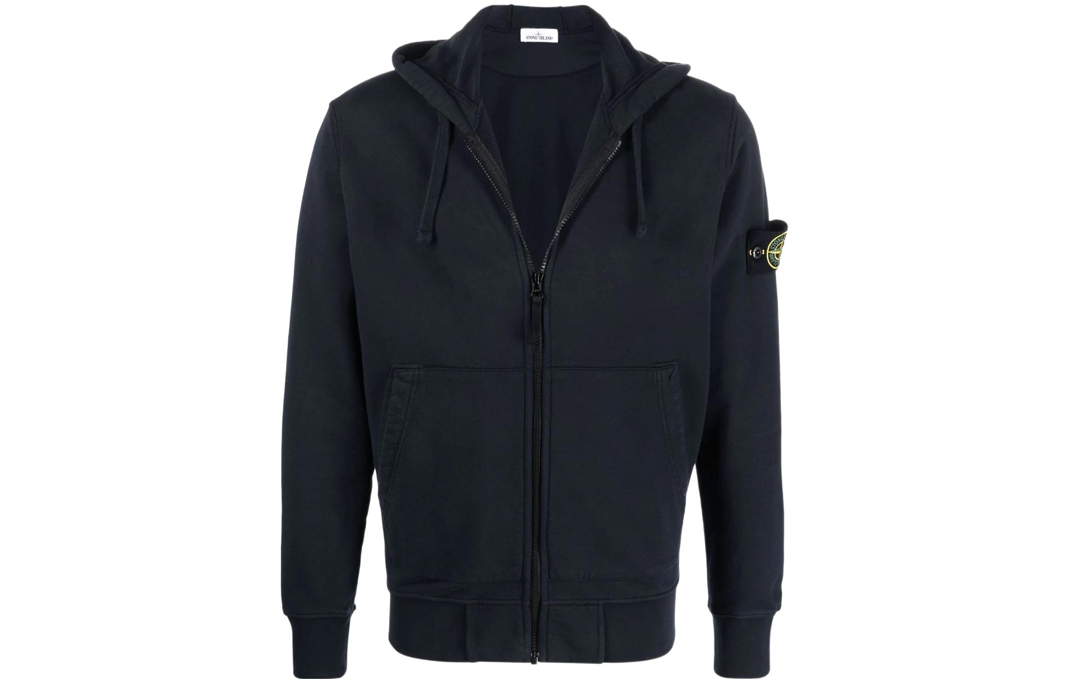 Stone Island Compass Badge Zip Hoodie Jacket Men’s Blue 761564251-V0020