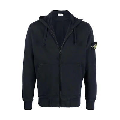 Stone Island Compass Badge Zip Hoodie Jacket Men’s Blue 761564251-V0020