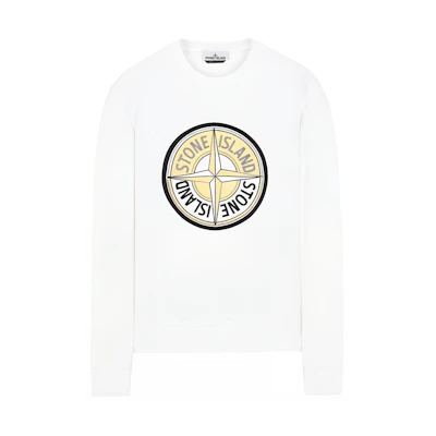 Stone Island Compass Embroidered Crewneck Sweatshirt Unisex White 731563094-V0001