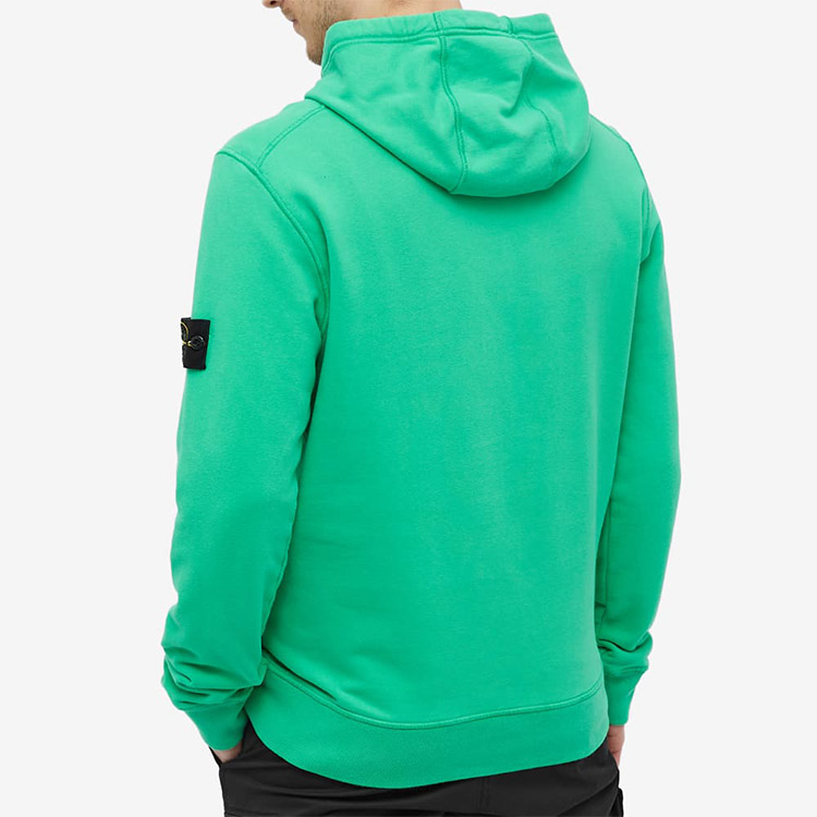 Shop STONE ISLAND Compass Logo Hoodie Hijau Kapas. 751564120-V0050