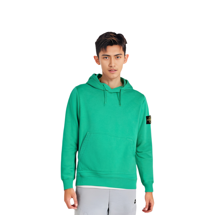 Sizing STONE ISLAND Compass Logo Hoodie Hijau Kapas. 751564120-V0050