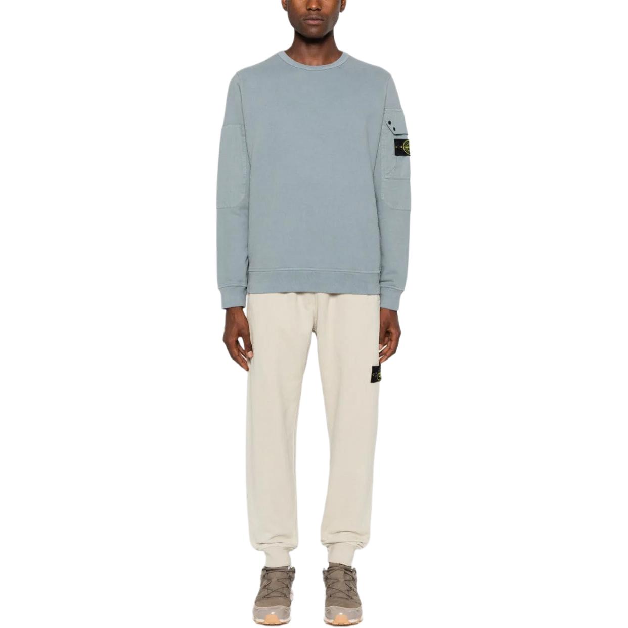 Shop 石头岛指南针标志男女同款圆领羊毛衫 - 秋冬鼠尾草绿色 811563920-V0066