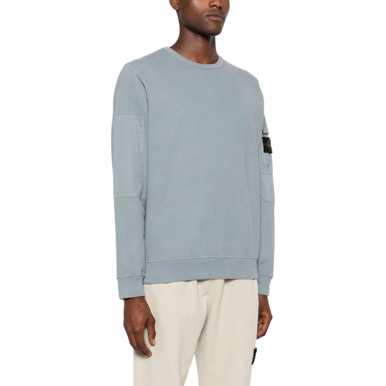 Details for 石头岛指南针标志男女同款圆领羊毛衫 - 秋冬鼠尾草绿色 811563920-V0066