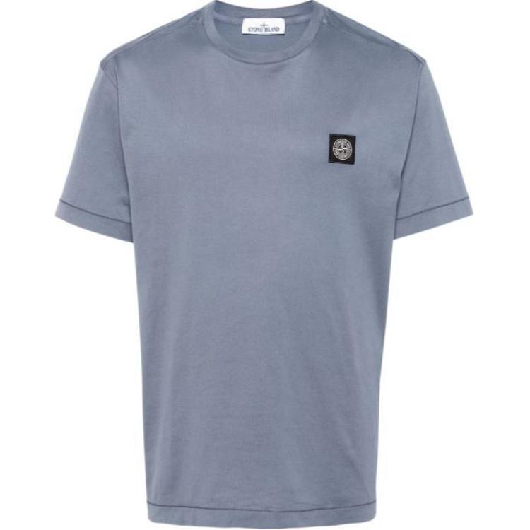 Stone Island Compass Logo Crewneck T-Shirt Men’s Blue 811524113-V0046