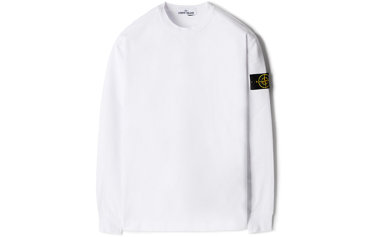 Stone Island Compass Logo Loose Fit Long Sleeve T-Shirt Men’s White 741564450-V0001
