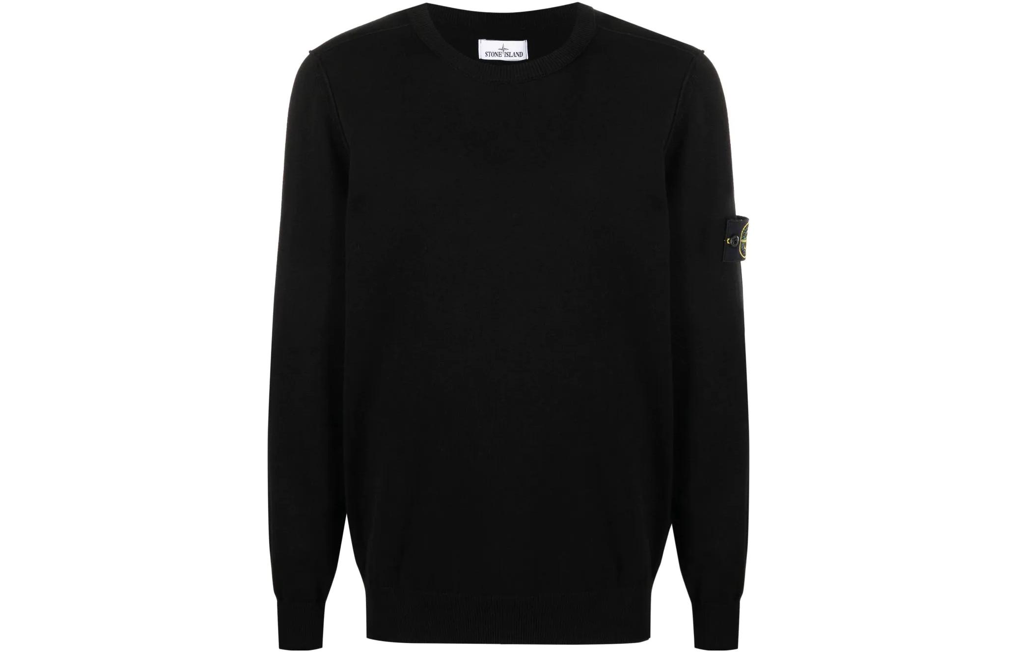 Stone Island Compass Logo Oversized Crewneck Sweatshirt Black 7615540B2-V0029