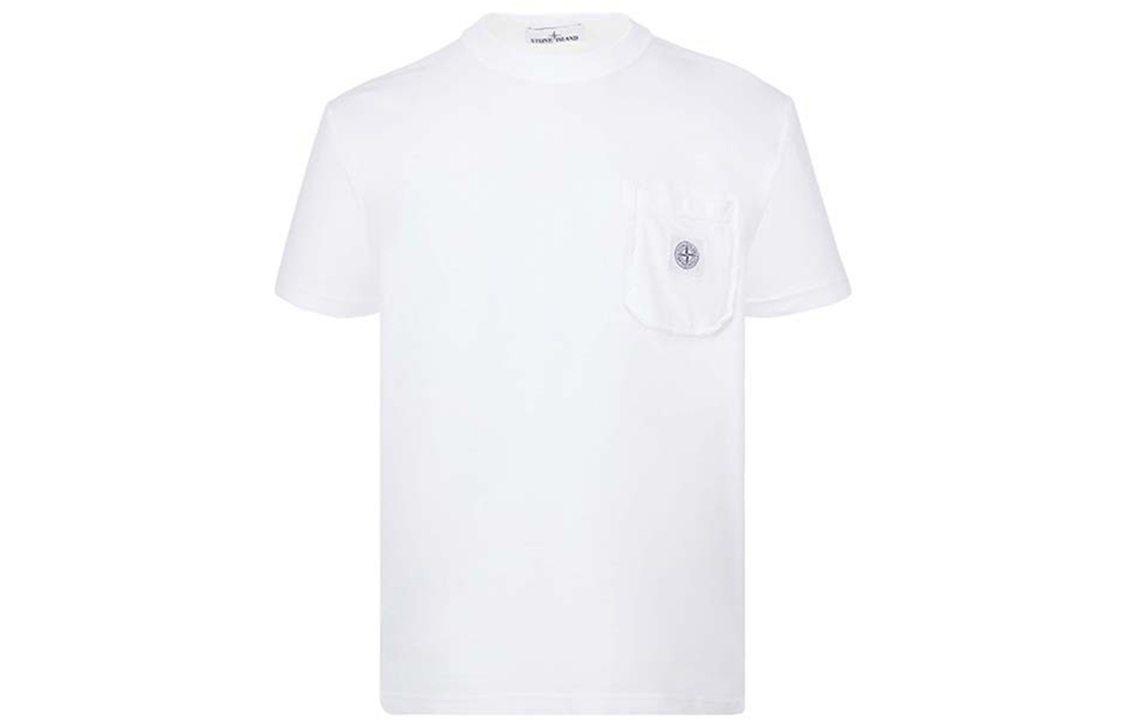 STONE ISLAND Compass Logo Pocket Short Sleeve T-Shirt White () MO741521957-V0001