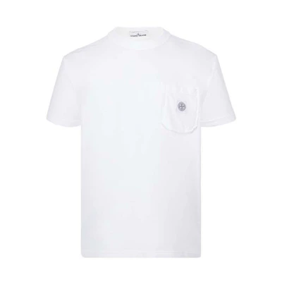 STONE ISLAND Compass Logo Pocket Short Sleeve T-Shirt White () MO741521957-V0001