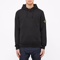 Shop STONE ISLAND 羅盤標誌連帽衫 黑色 經典款長袖上衣. 721564151-V0029
