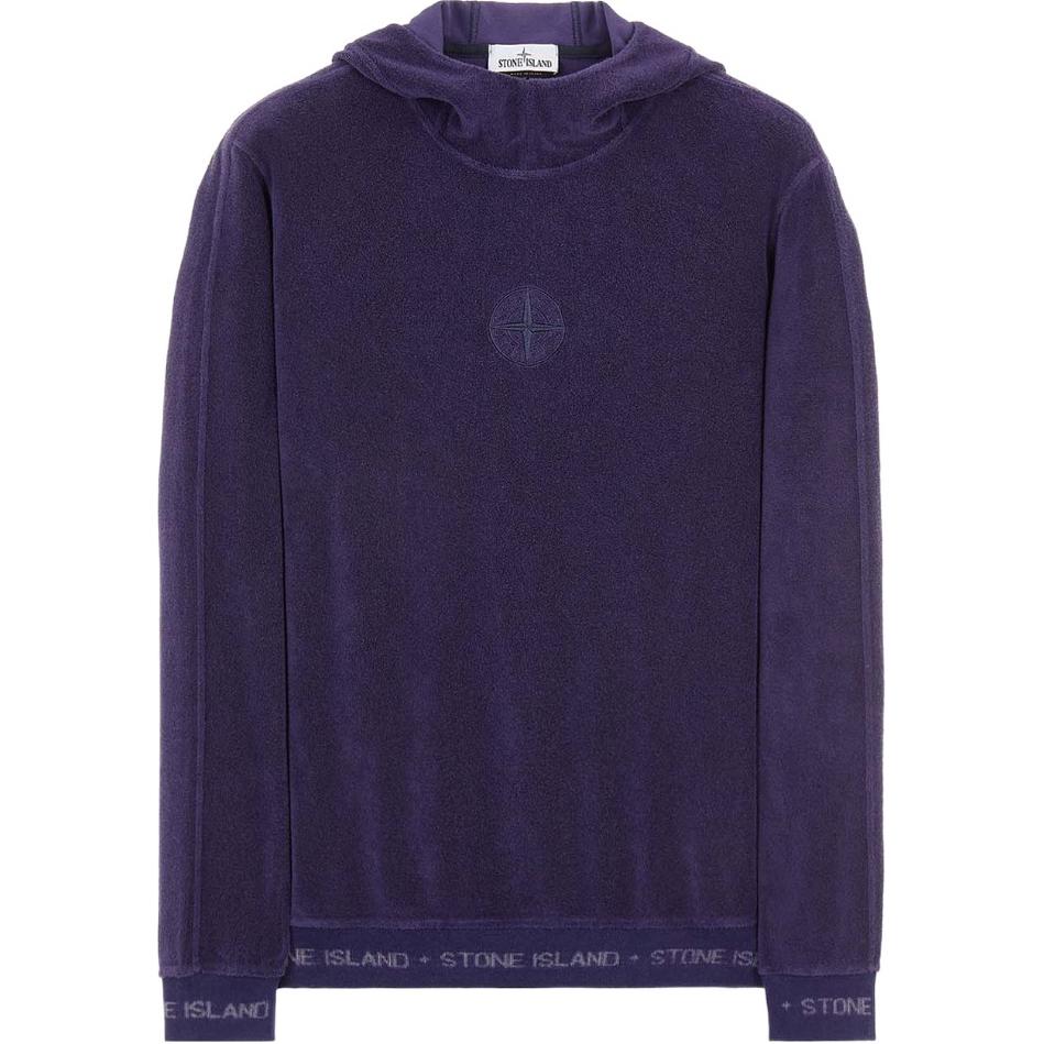 Stone Island Compass Logo Purple Hoodie Long Sleeve for Men 7615651E3-V0027