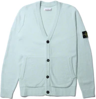 Stone Island Compass Patch Cardigan Wool Sweater Light Green 7515504A3-V0052 Stone Island Compass Patch Cardigan Wool Sweater Light Green 7515504A3-V0052