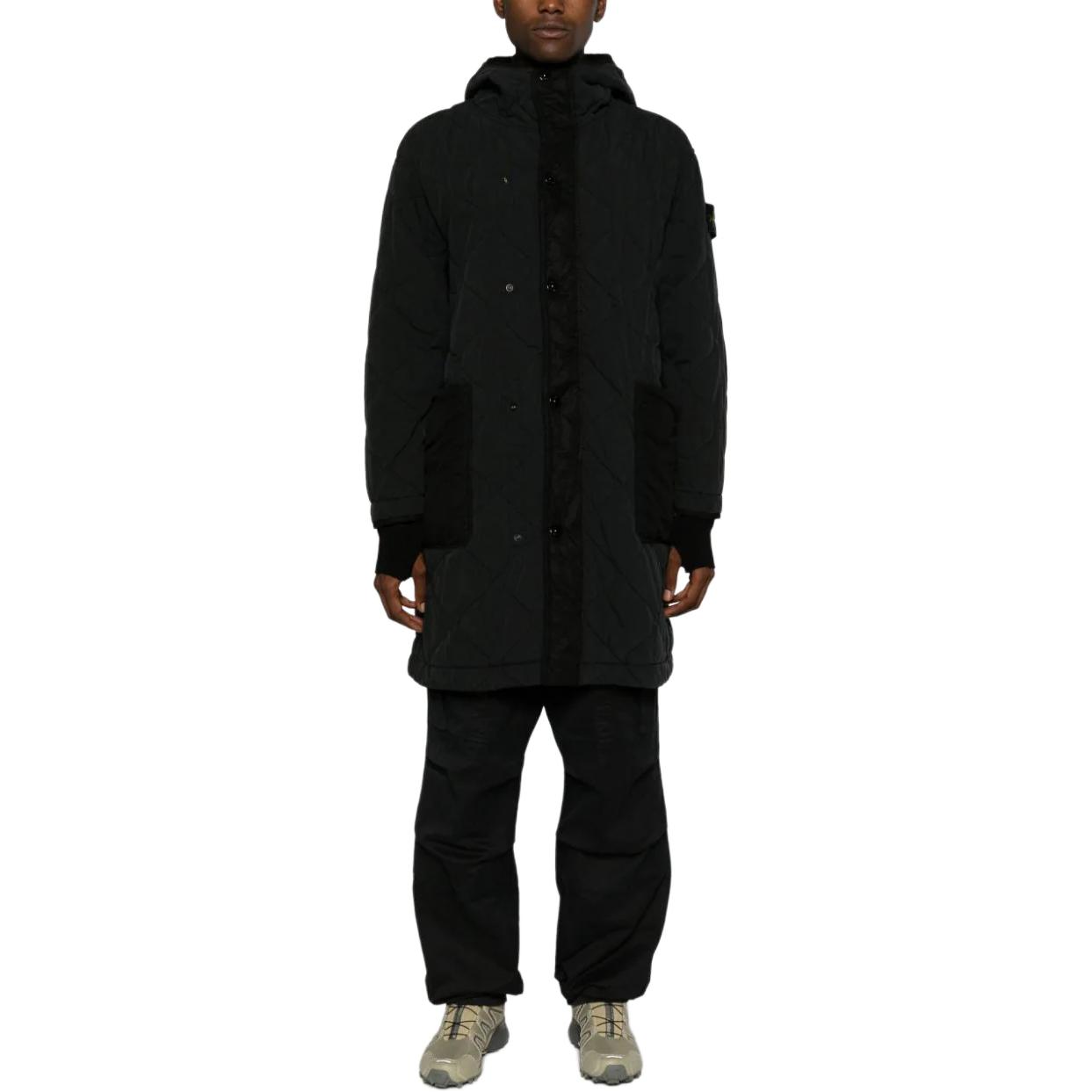 Stone Island Compass Patch Colorblock Hooded Jacket Black Men’s Long Coat 791570133-V0029 圖 3