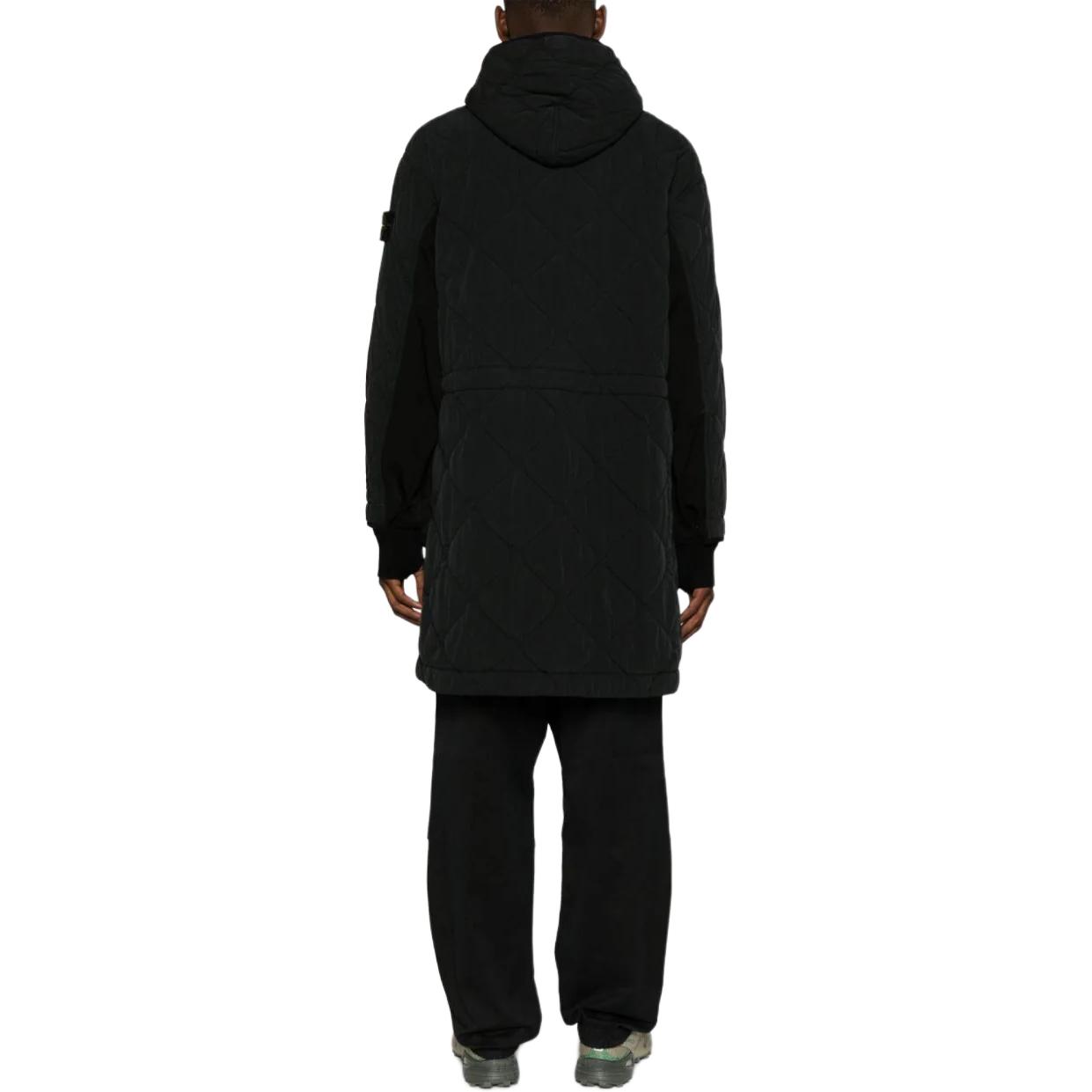 Stone Island Compass Patch Colorblock Hooded Jacket Black Men’s Long Coat 791570133-V0029 圖 4