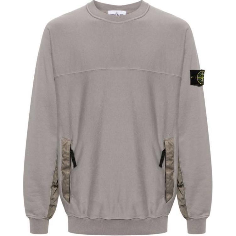 Stone Island Compass Patch Crewneck Sweatshirt Men Grey Long Sleeve Pullover. 801560154-V0092 圖 2