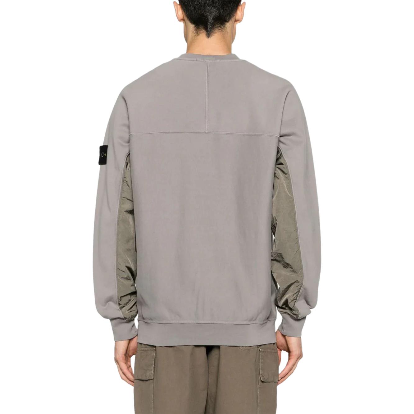 Stone Island Compass Patch Crewneck Sweatshirt Men Grey Long Sleeve Pullover. 801560154-V0092 圖 4