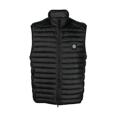 Stone Island Compass Patch Down Vest Black - Sleeveless Jacket 7715G0224-V0029