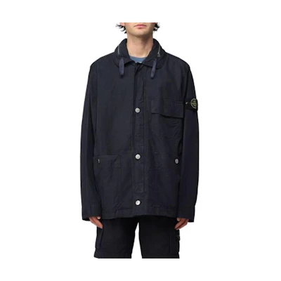 Stone Island Compass Patch Hoodie Zip Jacket Blue 781542329-V0020