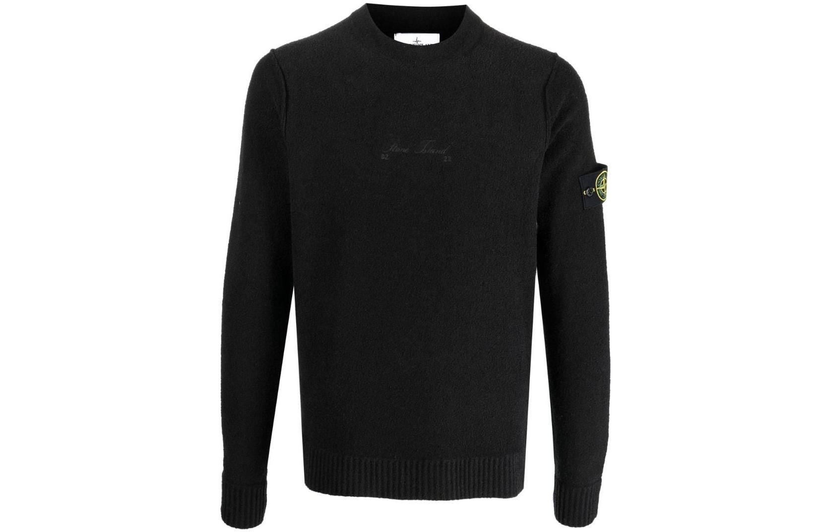 STONE ISLAND Compass Patch Knit Pullover Sweater Black 7715570QA-V0029 圖 2