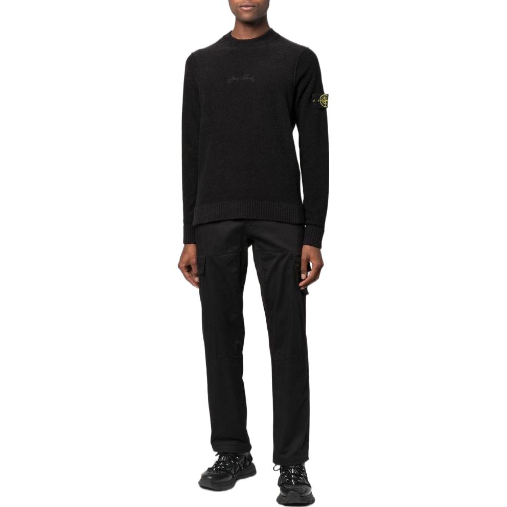 STONE ISLAND Compass Patch Knit Pullover Sweater Black 7715570QA-V0029 圖 3