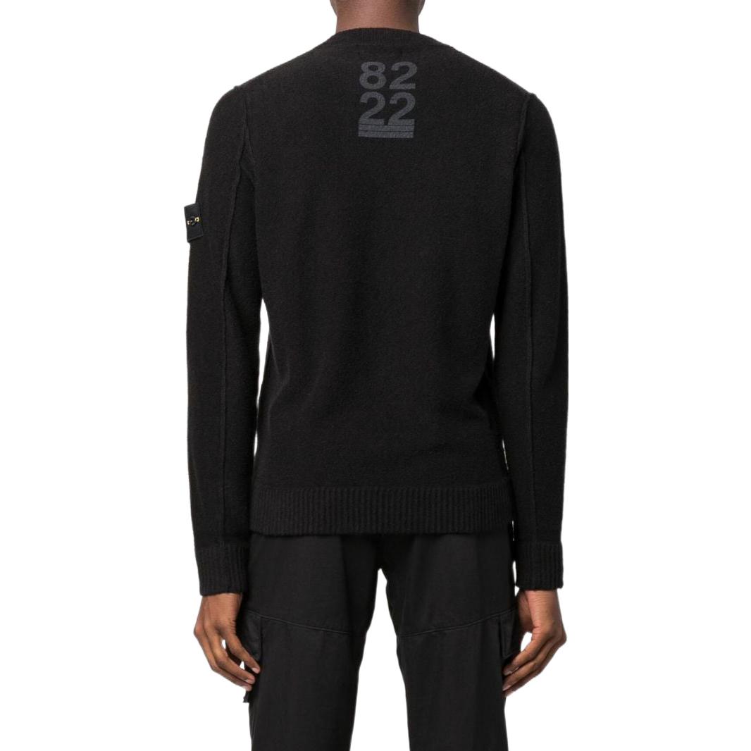 STONE ISLAND Compass Patch Knit Pullover Sweater Black 7715570QA-V0029 圖 5
